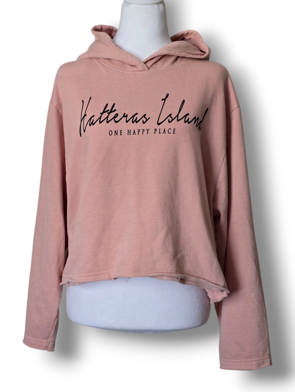 Hatteras Island Pink Cropped Hoodie - Size Medium